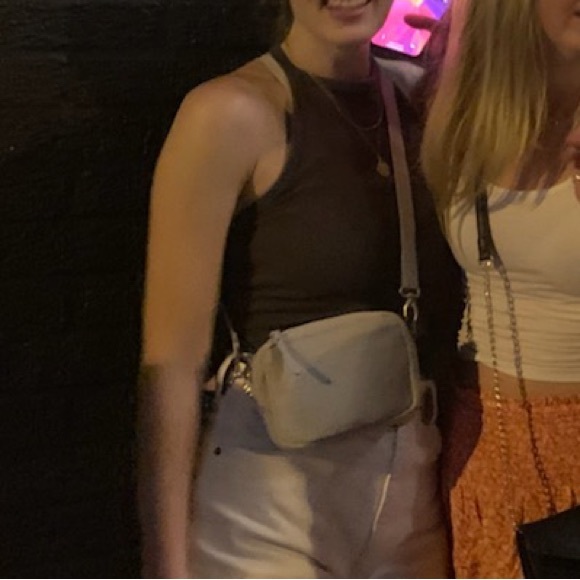 American Eagle grey tie back ribbed halter top - Picture 2 of 3